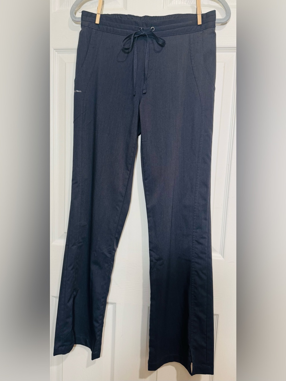 HEALING HANDS Scrub Pants Flat Front Pockets Black Small